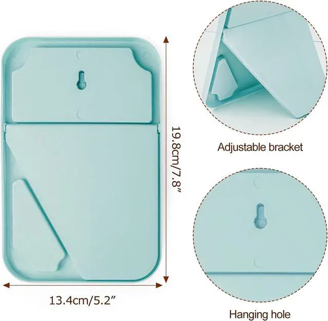Alt view image 2 of 7 - 2Pcs Table Desk Vanity 8-Inch Makeup Mirror, Simple Portable Travel Mirror with Stand, Standing and Wall Hanging Dual-use Blue