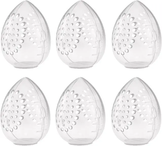 Main image of 6 Pack Makeup Sponge Holder Carring Case Storage Box Clear Hard Container Protector for Cosmetic Make Up Blending Sponges Powder Puff Beauty Egg Blenders Travel Outdoor