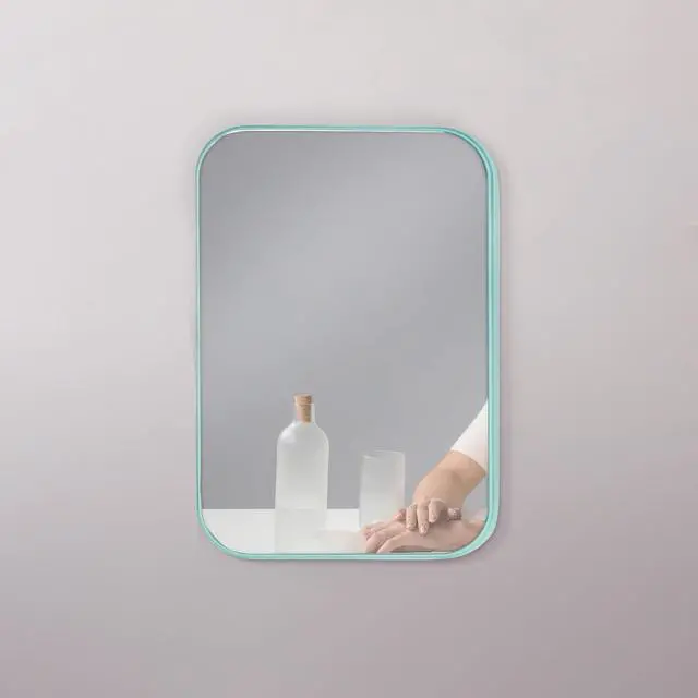 Alt view image 6 of 7 - 2Pcs Table Desk Vanity 8-Inch Makeup Mirror, Simple Portable Travel Mirror with Stand, Standing and Wall Hanging Dual-use Blue