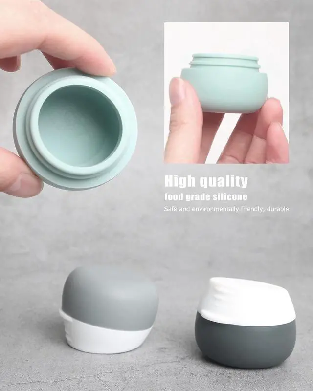 Alt view image 3 of 7 - Gemice Travel Size Containers for Toiletries,1oz,4 Pack,Grey | TSA Approved Silicone Cream JarsLeak-proof Travel Accessories with Lid,For Cosmetic Makeup Face Body Hand Cream