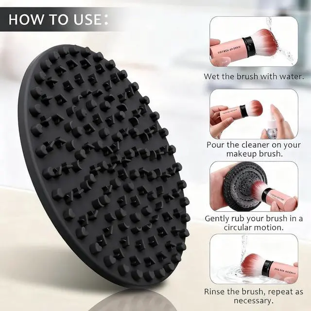 Alt view image 2 of 7 - Norate Makeup Brush Cleaner, Make Up Brush Cleaner Cleanser Solution + Brush Cleaner Mat, Make Up Cleaner for Brushes, Sponges, Deep Clean Brush Shampoo, Gentle Formula Cruelty Free & Vegan 2Pcs Set