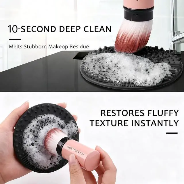 Alt view image 3 of 7 - Norate Makeup Brush Cleaner, Make Up Brush Cleaner Cleanser Solution + Brush Cleaner Mat, Make Up Cleaner for Brushes, Sponges, Deep Clean Brush Shampoo, Gentle Formula Cruelty Free & Vegan 2Pcs Set