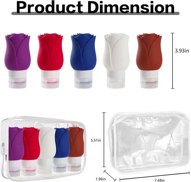 Alt view image 2 of 7 - 5 Pack Travel Bottles for Toiletries, TSA Approved 3oz Portable Travel Containers for Toiletries, Leak Proof Travel Tubs Refillable Liquid Travel Accessories for Shampoo Conditioner Lotion Body Wash