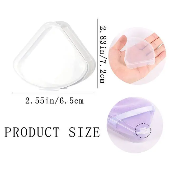 Alt view image 2 of 7 - 8 PCS Triangle Powder Puffs Holder Cases Clear Makeup Sponge Protective Container Portable Beauty Blender Holder Reusable Dust-Proof Pocket Cosmetic Puff Box for Travel (Transparent)