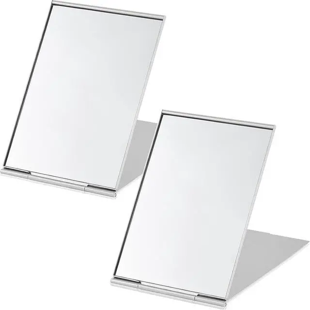Main image of Blulu 2 Pcs Mini Folding Pocket Mirror for Purse Aluminum, 4.5 x 3.1 Inches