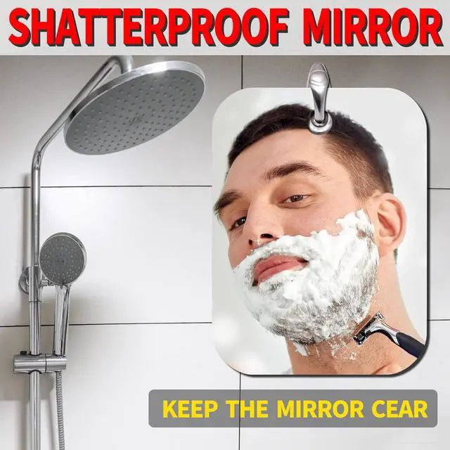 Alt view image 2 of 7 - Shaving Mirror, Unbreakable Shower Mirrors, (Small,6 inches x 4 inches) Bathroom Handheld Mirror for Men and Women Portable Camping Travel Mirrors, Frameless Handheld for Makeup