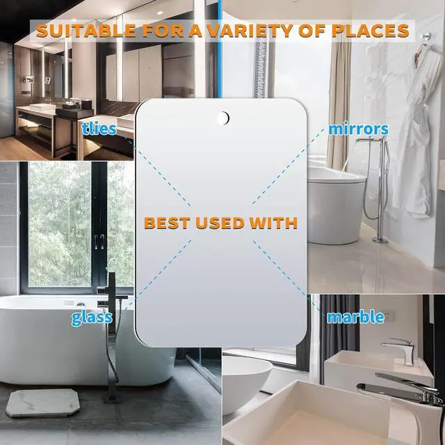 Alt view image 6 of 7 - Shaving Mirror, Unbreakable Shower Mirrors, (Small,6 inches x 4 inches) Bathroom Handheld Mirror for Men and Women Portable Camping Travel Mirrors, Frameless Handheld for Makeup