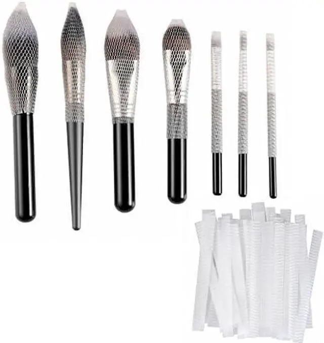 Main image of 40 pcs Makeup Brushes Pen Guard Protector Set Reusable Expandable Mesh Cover(Not include Brushes)
