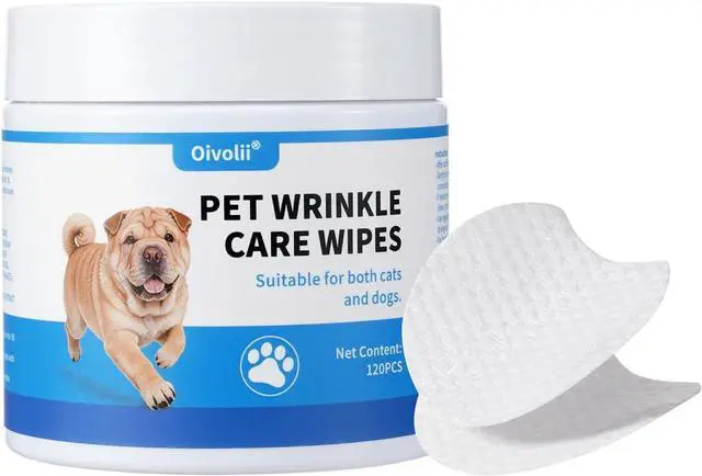 Main image of Dog Wrinkle Wipes for Bulldogs & Skin Folds Gentle Pet Cleaning Wipes for Dogs & Cats, Remove Dirt, Odor & Build-Up from Wrinkles, Tail Pockets & Paws Alcohol-Free Plant-Based Formula