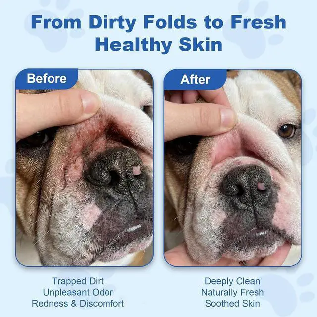 Alt view image 3 of 7 - Dog Wrinkle Wipes for Bulldogs & Skin Folds Gentle Pet Cleaning Wipes for Dogs & Cats, Remove Dirt, Odor & Build-Up from Wrinkles, Tail Pockets & Paws Alcohol-Free Plant-Based Formula
