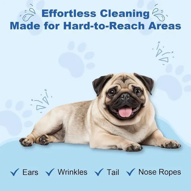 Alt view image 5 of 7 - Dog Wrinkle Wipes for Bulldogs & Skin Folds Gentle Pet Cleaning Wipes for Dogs & Cats, Remove Dirt, Odor & Build-Up from Wrinkles, Tail Pockets & Paws Alcohol-Free Plant-Based Formula