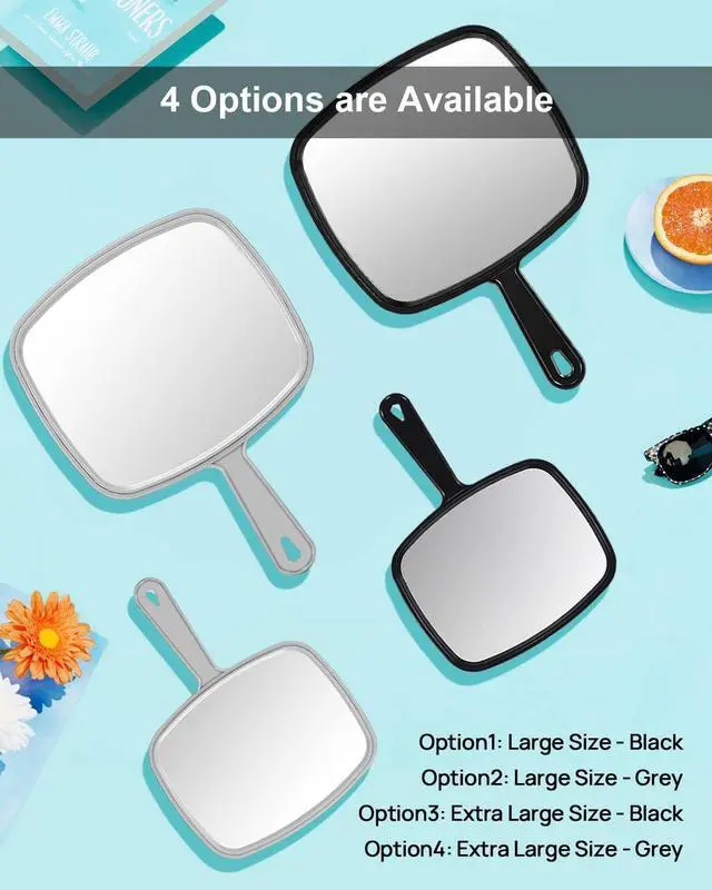 Alt view image 7 of 7 - PROTECLE 12.4" L x 9" W Handheld Mirror, Salon Barber Hairdressing, Black | Hand Mirrors with Handle, Salon Mirror, Hangable, High-definition, Distortion-free Reflection, Hand Mirror for Men Women