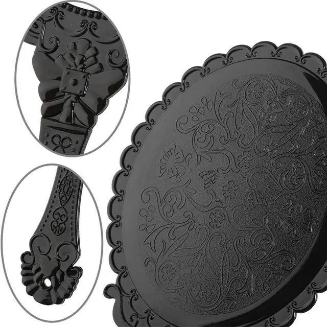 Alt view image 3 of 5 - Handheld Mirror, Hand Held Mirror with Handle, Small Travel Packet Compact Mirrors, Vintage Decorative Makeup Cosmetic Purse Mirrors for Girls Women, Black
