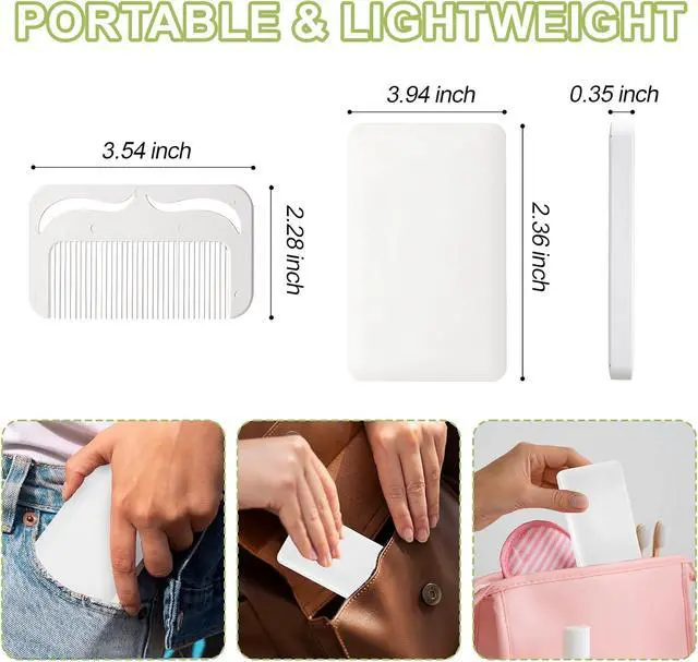 Alt view image 3 of 7 - Protable Folding Mirror with Case, Compact Travel Mirror with Hair Comb for Purse Bag, Small Pocket Makeup Mirror for Women Girls,Easy to Carry(White)