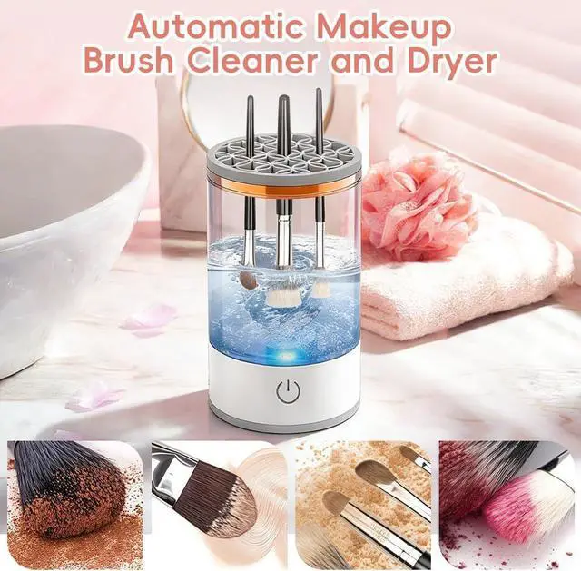 Alt view image 5 of 7 - 3 In 1 Electric Makeup Brush Cleaner Machine,Automatic Makeup Brush Cleaner Electric,Cleaning Tool,Cosmetic Brushes Cleaners,For Deep Cleaning (White)