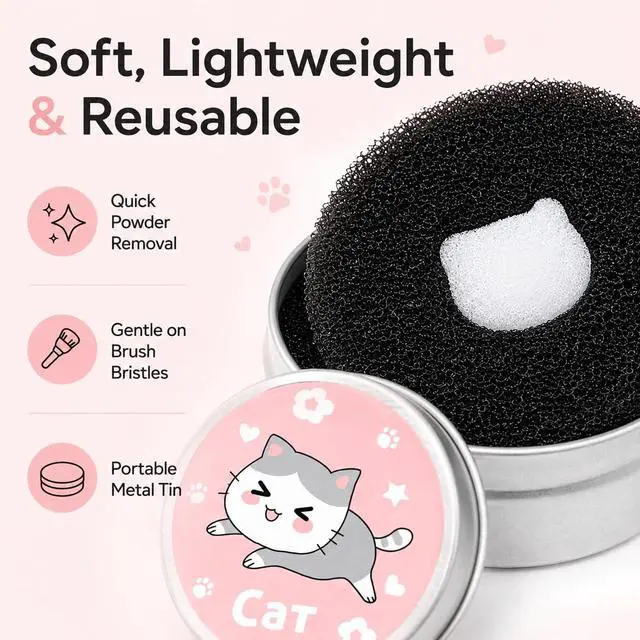 Alt view image 6 of 7 - Ideal Swan 4 Pack Color Removal Cleaner Sponge, Makeup Brush Cleaner Set | 4 color removal sponges, Quickly Clean Makeup Brushes Powder Eliminating Drying Time, Switch Eyeshadow Colored Immediately