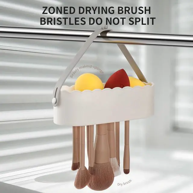 Alt view image 2 of 7 - DUcare Makeup Brush Cleaner Mat 4 in 1 Silicone Makeup Brush Cleaner Bowl Cosmetic Brushes Cleaning Tool Organizer for Storage and Air Drying