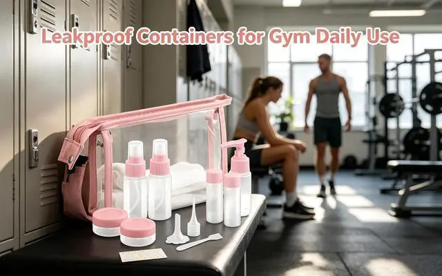 Alt view image 4 of 7 - Travel Bottles Kit,11pcs TSA Approved Leak Proof Toiletry Container | PET plastic, leak-proof, TSA size, 40ml bottles, sprayers, jars, bag included, for lotion, shampoo, travel, gym