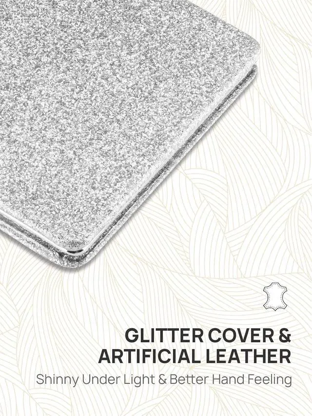 Alt view image 2 of 7 - OMIRO Compact Mirror with 3x/1x Magnification, 3.4" Pocket Mirror | Travel Mirror, Pocket Mirror for WomenMen, Silver, Glitter PU Leather, Rectangular