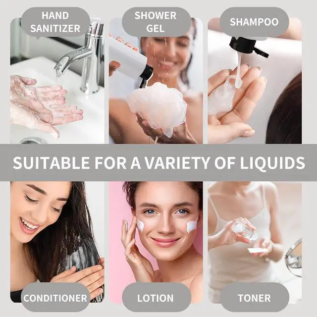 Alt view image 4 of 6 - LISAPACK 8.3oz Travel Bottles for Toiletries, Plastic Shampoo Containers | 250ml large empty dispenser for liquid, conditioner, soap, body wash, clear travel size small (4 Pcs) with lids, leak proof