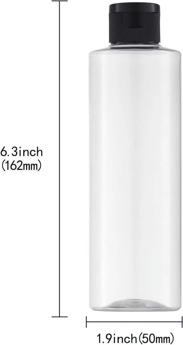 Alt view image 6 of 6 - LISAPACK 8.3oz Travel Bottles for Toiletries, Plastic Shampoo Containers | 250ml large empty dispenser for liquid, conditioner, soap, body wash, clear travel size small (4 Pcs) with lids, leak proof