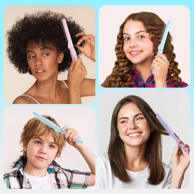 Alt view image 6 of 6 - 2 Pack Folding Hair Combs, Foldable Comb Brush Combo, Mini Protable Folding Comb for Purse Bags Porket, Travel Size Hair Comb, Small Pocket Combs for Women Men and Kids(Blue)