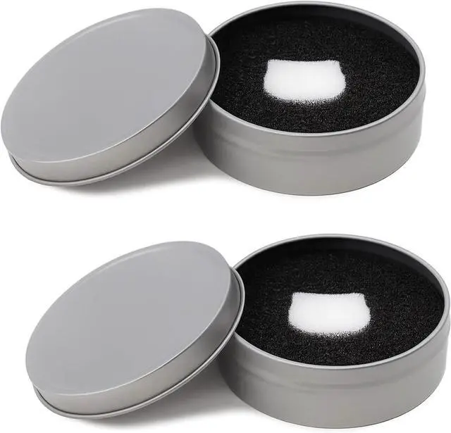 Main image of 2-Pack Makeup Brush Cleaner Sponges Quick Color Switch for Eyeshadow Brushes, No Water or Chemicals, Reusable with Travel Case