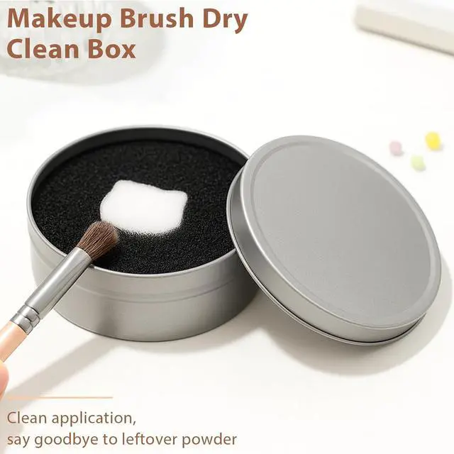 Alt view image 3 of 7 - 2-Pack Makeup Brush Cleaner Sponges Quick Color Switch for Eyeshadow Brushes, No Water or Chemicals, Reusable with Travel Case