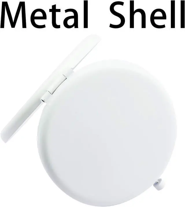 Alt view image 5 of 7 - Compact Mirror, Pocket Travel Makeup Mirror for Purse, Metal Round Shell, 2-Sided 1X/2X Magnifying, Portable, Folding, Handheld, White,2 Pack