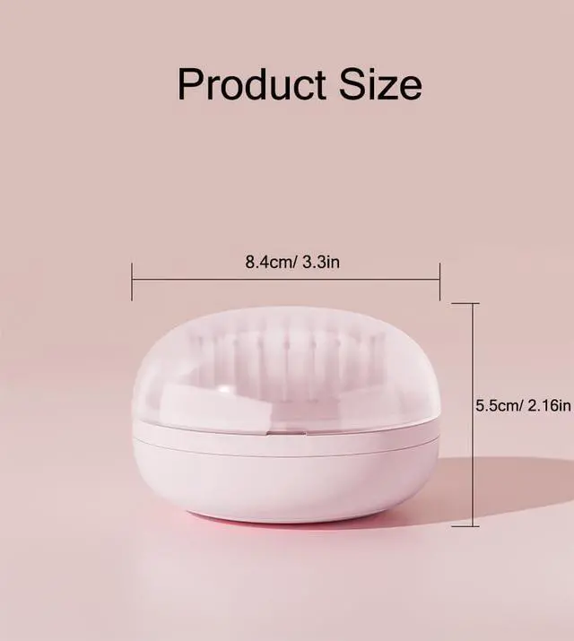 Alt view image 5 of 6 - Self Cleaning Hair Brush, Mini Travel Brush with Mirror (Pink) | Portable Purse Brush for All Hair Types, Painless Scalp Massager for Women Men Kids