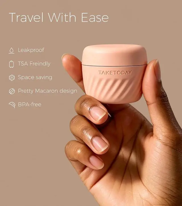 Alt view image 6 of 7 - TakeToday Travel Containers for Toiletries, 1oz, 4 Pack, Apricot | Air Travel Leak-Proof, TSA Approved, Silicone Jars with Lid, for Cosmetics & Toiletries