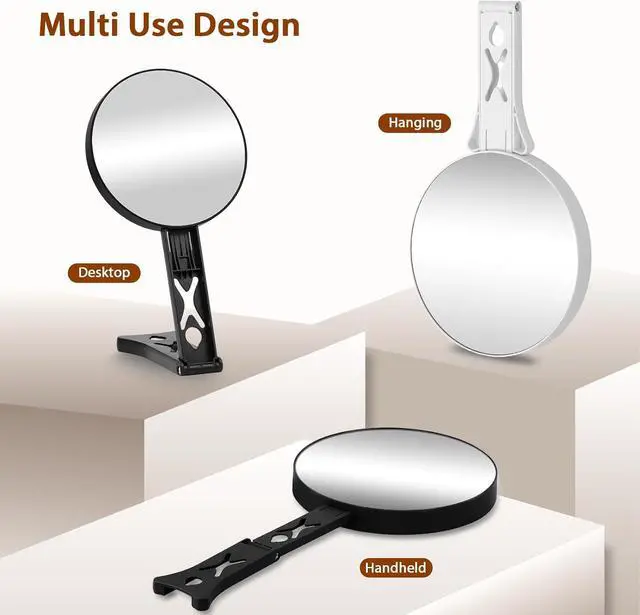 Alt view image 5 of 7 - Magnifying Mirror 40X/5X Double Sided Hand Mirror, Precision Makeup at 40X Magnification & Overall View at 5XTravel Handheld Magnified Makeup Mirror with Handle & Table Stand, Vanity Cosmetic Mirror
