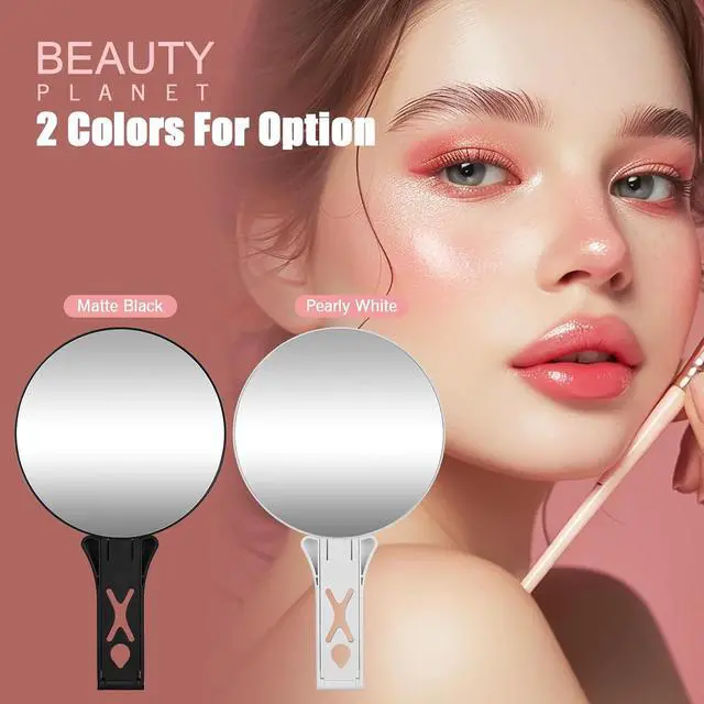 Alt view image 7 of 7 - Magnifying Mirror 40X/5X Double Sided Hand Mirror, Precision Makeup at 40X Magnification & Overall View at 5XTravel Handheld Magnified Makeup Mirror with Handle & Table Stand, Vanity Cosmetic Mirror