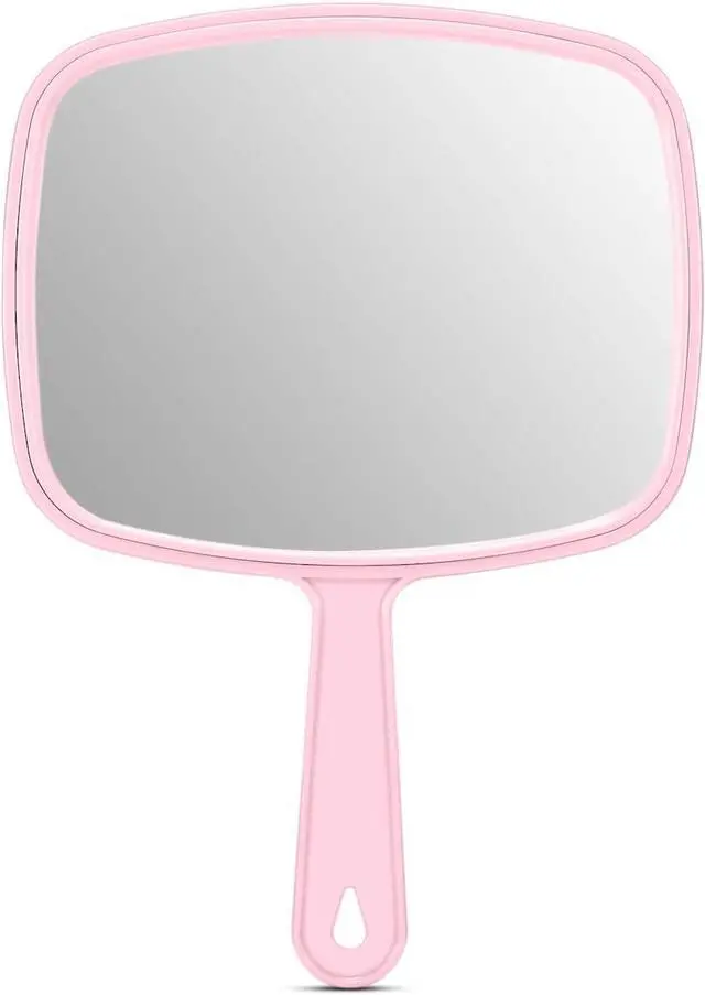 Main image of PROTECLE 10.3" L x 7.4" W Handheld Mirror, Salon Barber Hairdressing, Pink | Handheld Mirror, Haircut Mirror, Hangable, High-definition, Distortion-free Reflection, Hand Mirror for Men Women