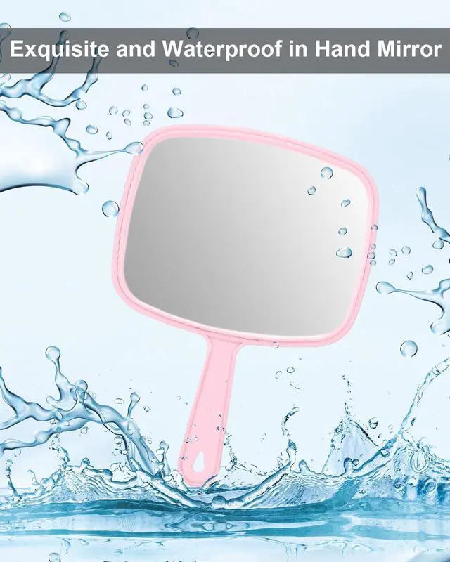 Alt view image 6 of 6 - PROTECLE 10.3" L x 7.4" W Handheld Mirror, Salon Barber Hairdressing, Pink | Handheld Mirror, Haircut Mirror, Hangable, High-definition, Distortion-free Reflection, Hand Mirror for Men Women