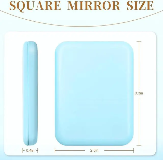 Alt view image 7 of 7 - Compact Mirror with Light, 1X/3X Magnification LED Pocket Mirror for Women | Portable, Travel, Purse, Pocket, Gift, blue, mini, small, essentials, led, fiberglass, batteries, rectangular