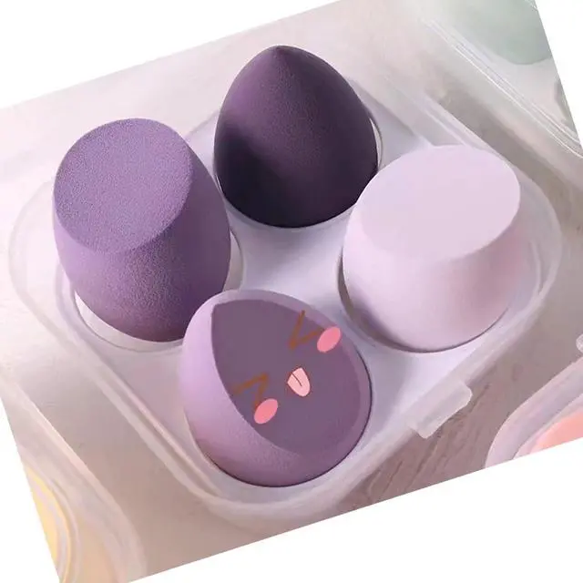 Alt view image 5 of 5 - Makeup Sponges Set - Beauty sponges Blending Blenders with 1 Holder and Egg Case, Flawless for Cream, Powder and Liquid (Purple, 4Pcs+1Holder+ case)