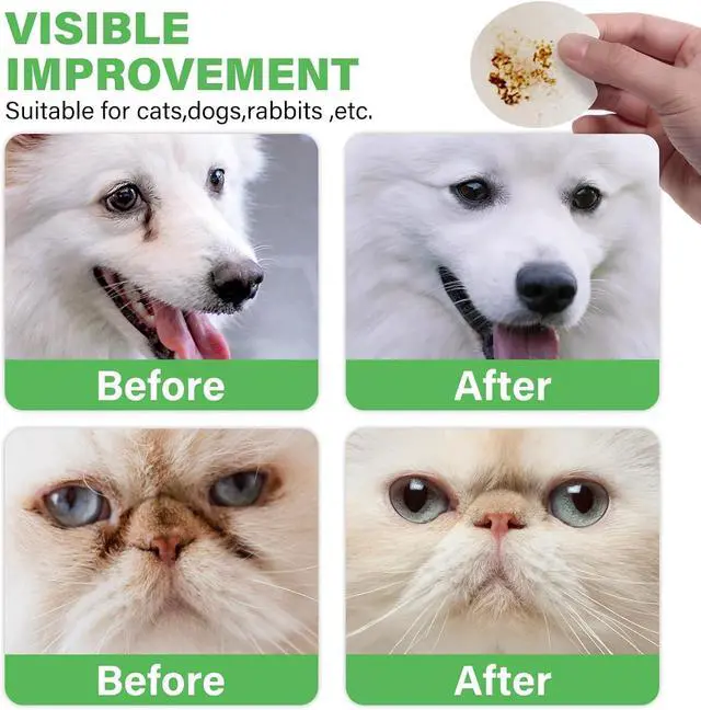 Alt view image 2 of 7 - 120pcs Eyes Wipes for Dogs & Cats, Vet-Recommended Tear Stain Remover, Hypoallergenic, Removes Discharge Debris Crust, No Added Fragrance, with Aloe & Coconut Oil, Puppy Essentials Dog Accessories