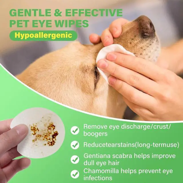 Alt view image 4 of 7 - 120pcs Eyes Wipes for Dogs & Cats, Vet-Recommended Tear Stain Remover, Hypoallergenic, Removes Discharge Debris Crust, No Added Fragrance, with Aloe & Coconut Oil, Puppy Essentials Dog Accessories