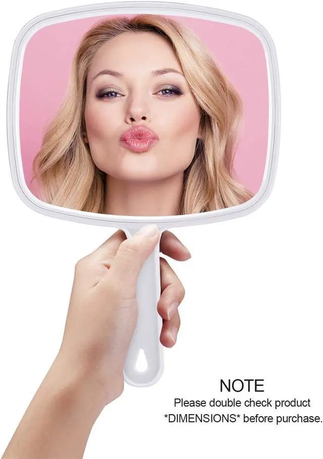 Alt view image 2 of 6 - PROTECLE 10.3" L x 7.4" W Handheld Mirror, Salon Barber Hairdressing, White | Hand Held Mirror, Barber Mirror, Hangable, High-definition, Distortion-free Reflection, Hand Mirror for Men Women