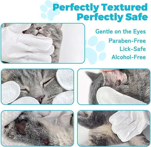 Alt view image 6 of 7 - Disposable Pet Grooming Gloves, Waterless No Rinse Bathing Mitts, Deodorizing Fur Cleaning Glove Wipes for Dogs, Cats, Puppies & Kittens, Home & Travel Use, 6 Pack