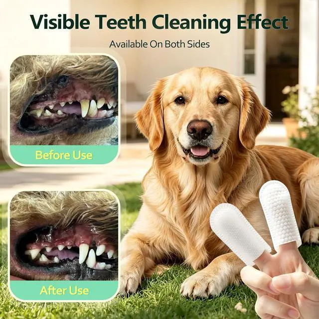 Alt view image 3 of 6 - Pet Wipes for Dogs Teeth Care, Disposable Finger Sleeve Dog Wipes 50 Count | Hypoallergenic Puppy Wipes, Gentle Cleaning & Hydrating Wipes for Dogs