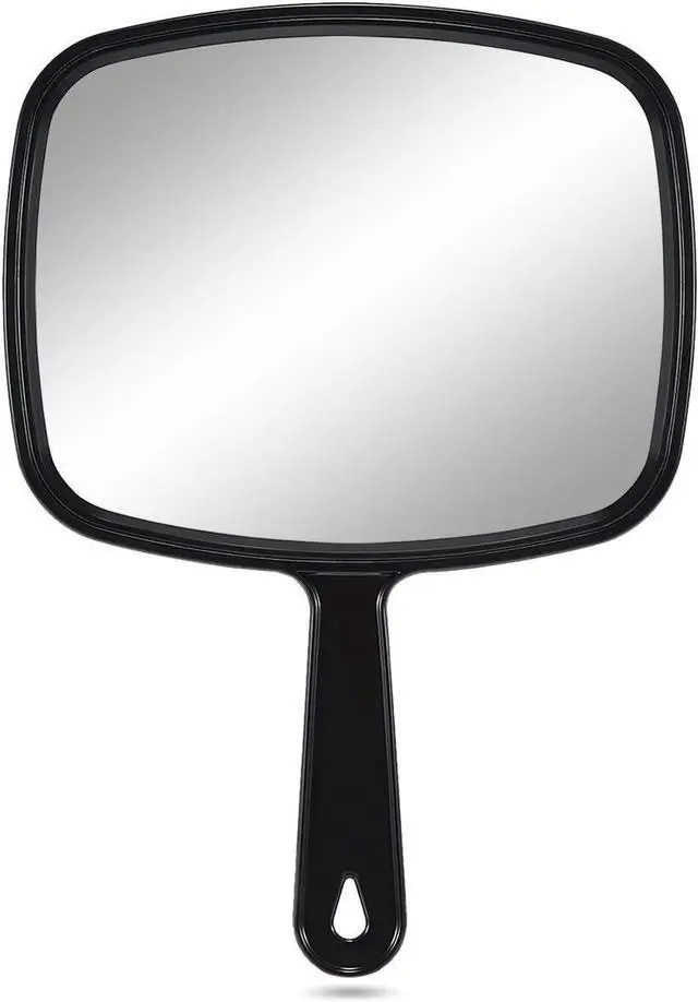 Main image of PROTECLE 10.3" L x 7.4" W Handheld Mirror, Salon Barber Hairdressing, Black | Hand Held Mirror, Barber Mirror, Hangable, High-definition, Distortion-free Reflection, Hand Mirror for Men Women