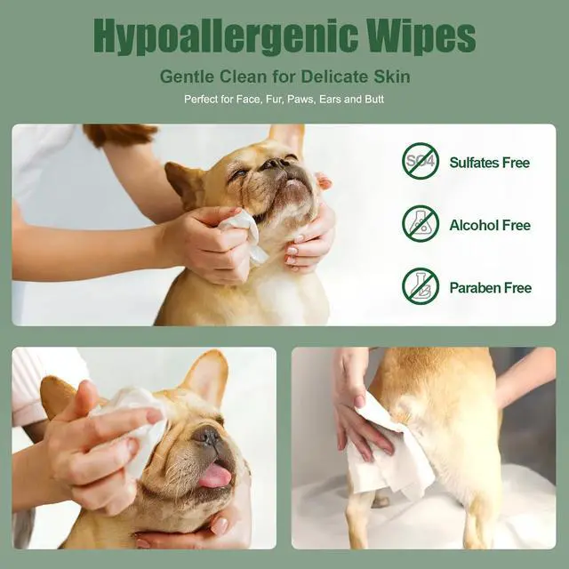 Alt view image 4 of 6 - ATIFBOP Dog Wipes for Paws and Butt, Hypoallergenic Grooming, 100 Wipes | Coconut Pet Wipes for Cats & Dogs, Gentle Care at Home & On the Go, Alcohol-Free, with Aluminum Moisture-Lock Seal