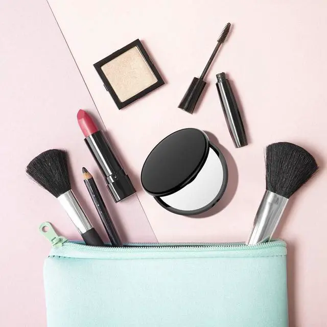 Alt view image 7 of 7 - Gospire 4" Ultra-Thin Pocket 1X/10X Makeup Mirror for Travel | Double Sided Magnifying, Suitable for Portable Compact Handbag, Handheld Round Foldable Cosmetic Mirror for Women (Black)