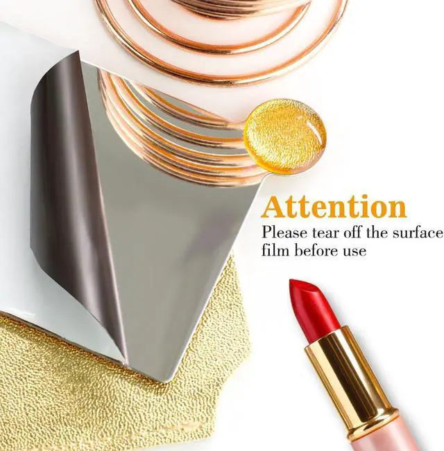 Alt view image 4 of 7 - IBEET Unbreakable Stainless Steel Makeup Mirrors,Vanity Mirror Small for Purse Handbag Travel, Rectangular Handheld Compact Pocket Mirror Tiny Wallet Mirror Plate for Makeup
