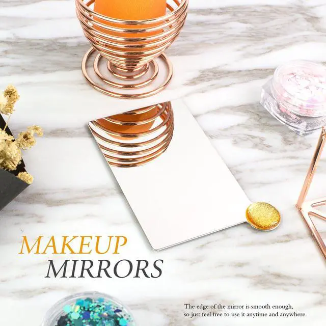 Alt view image 7 of 7 - IBEET Unbreakable Stainless Steel Makeup Mirrors,Vanity Mirror Small for Purse Handbag Travel, Rectangular Handheld Compact Pocket Mirror Tiny Wallet Mirror Plate for Makeup