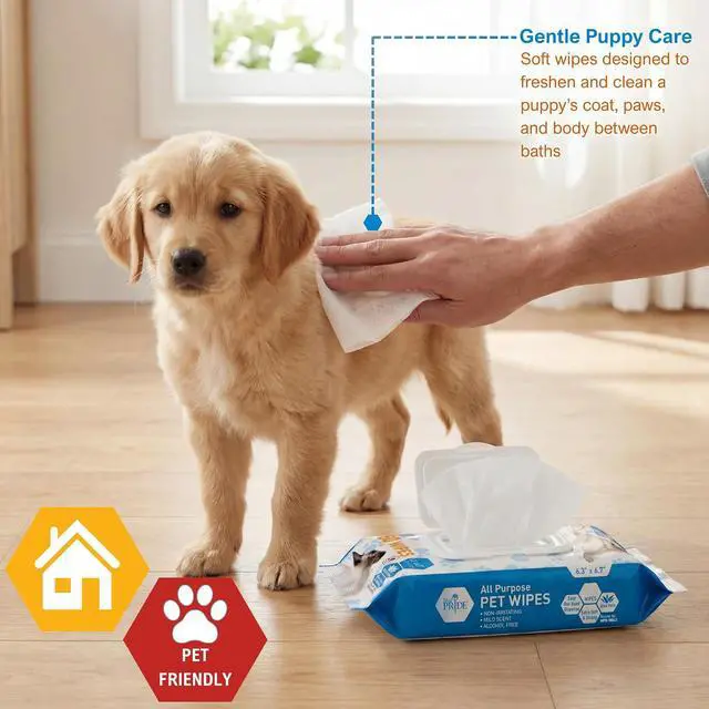 Alt view image 2 of 7 - MED PRIDE Hypoallergenic Cat Wipes with Aloe Vera,Alcohol-Free,60 Count