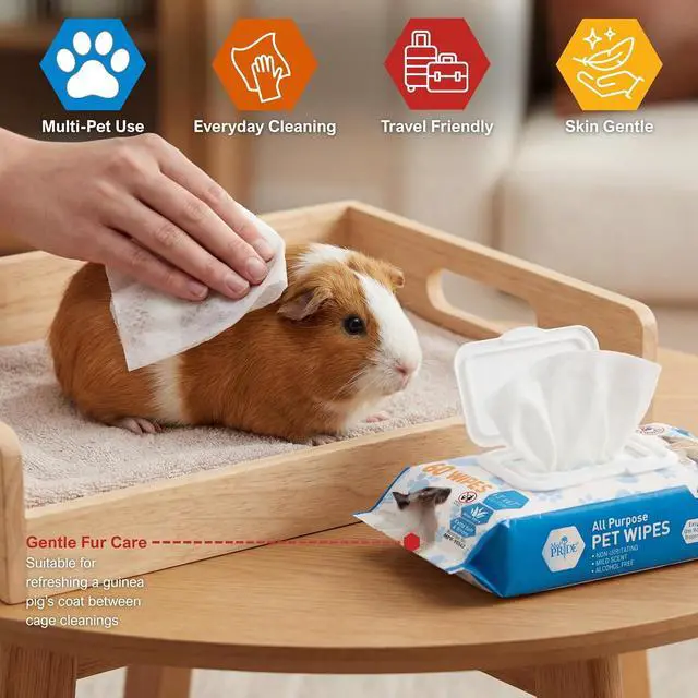 Alt view image 6 of 7 - MED PRIDE Hypoallergenic Cat Wipes with Aloe Vera,Alcohol-Free,60 Count
