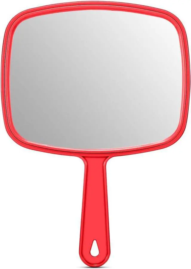 Main image of PROTECLE 10.3" L x 7.4" W Handheld Mirror, Salon Barber Hairdressing, Red | Handheld Mirror, Haircut Mirror, Hangable, High-definition, Distortion-free Reflection, Hand Mirror for Men Women